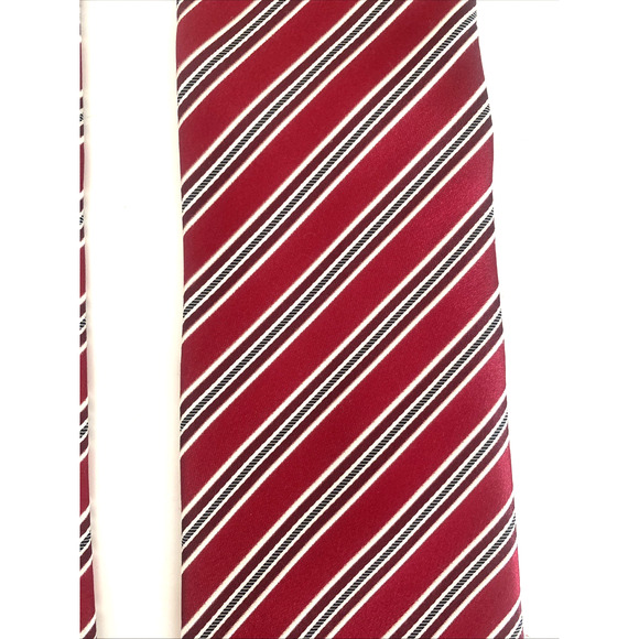 Donald Trump Tie Black Striped Burgundy Red Silk Signature Collection 59… - Picture 3 of 6